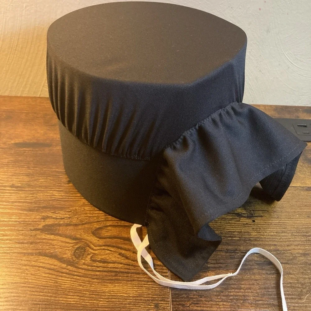 Amish Mennonite Prayer Bonnet Black Handmade Costume Hood‎ Handmaid's Tale Hat